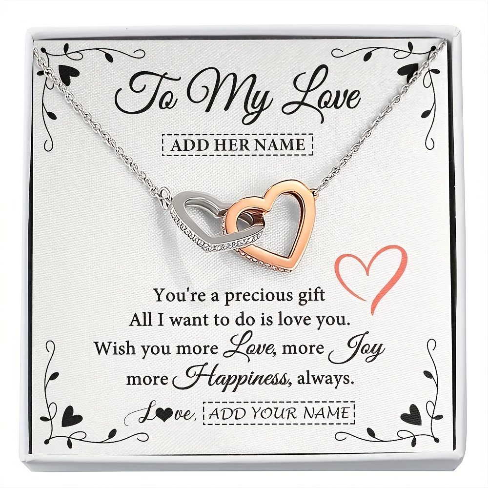 Personalized Romantic Necklace Gift for Love, Custom Card